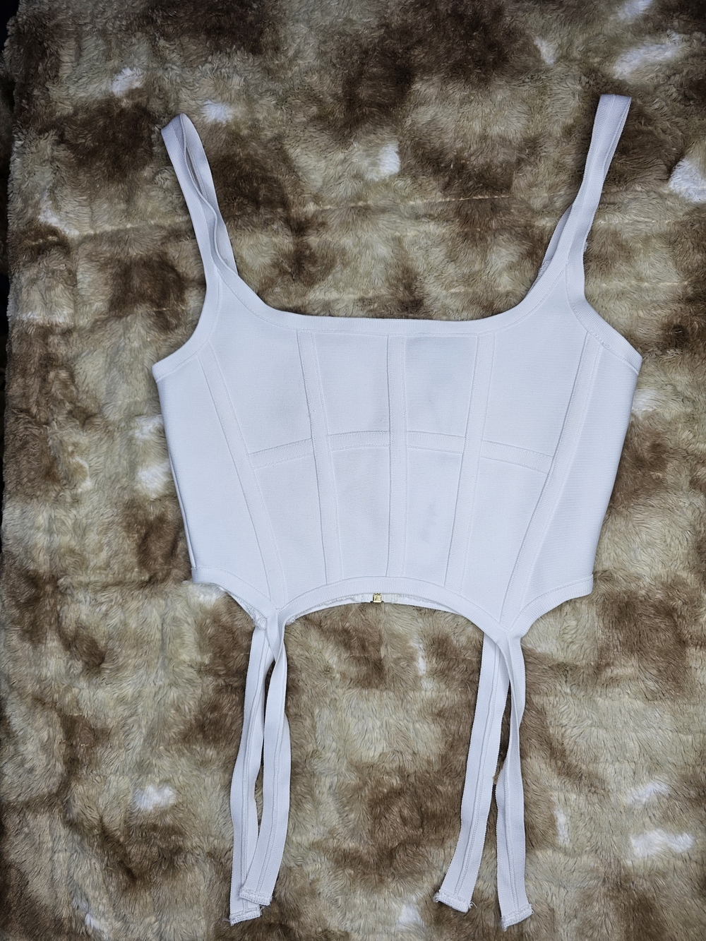 Nasty Gal White Corset Garter Top Women’s Small Y2K Goth Punk Festival